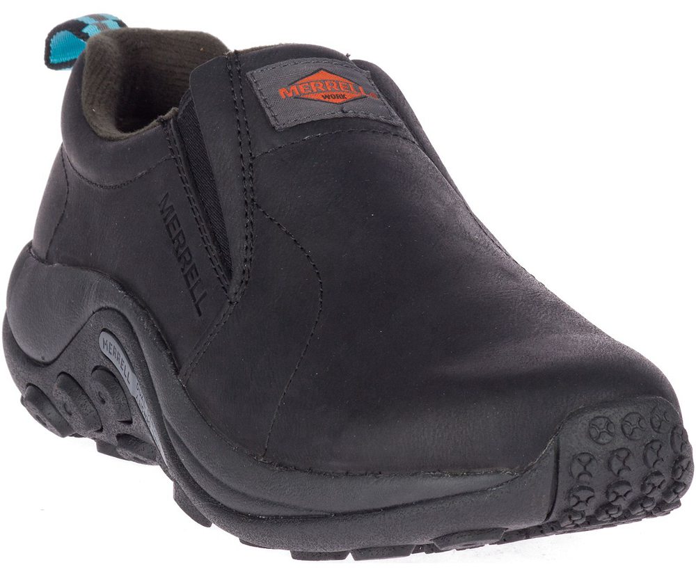 Merrell Slip Ons Black - Jungle Moc Leather SR Work - Womens 56AOFEWIK